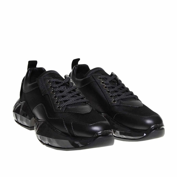 New Jimmy Choo Black Diamond Trainer Sneakers 39 Leather and Mesh unisex women 9 - Picture 12 of 13